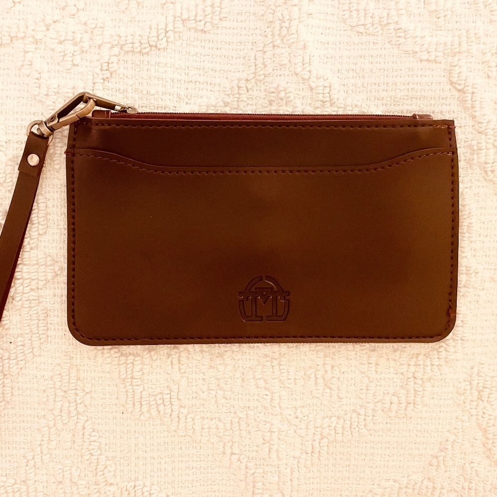 NWOT Burgundy Brown Wristlet